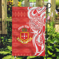 Personalised Kolisi Tonga Garden Flag Mate Maa Tonga Ngatu Pattern - Polynesian Pride