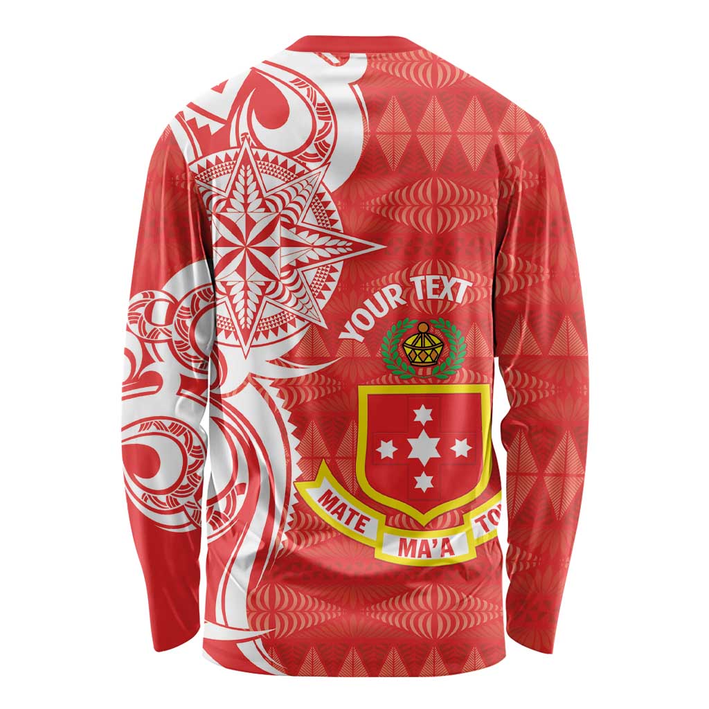 Personalised Kolisi Tonga Long Sleeve Shirt Mate Maa Tonga Ngatu Pattern - Polynesian Pride