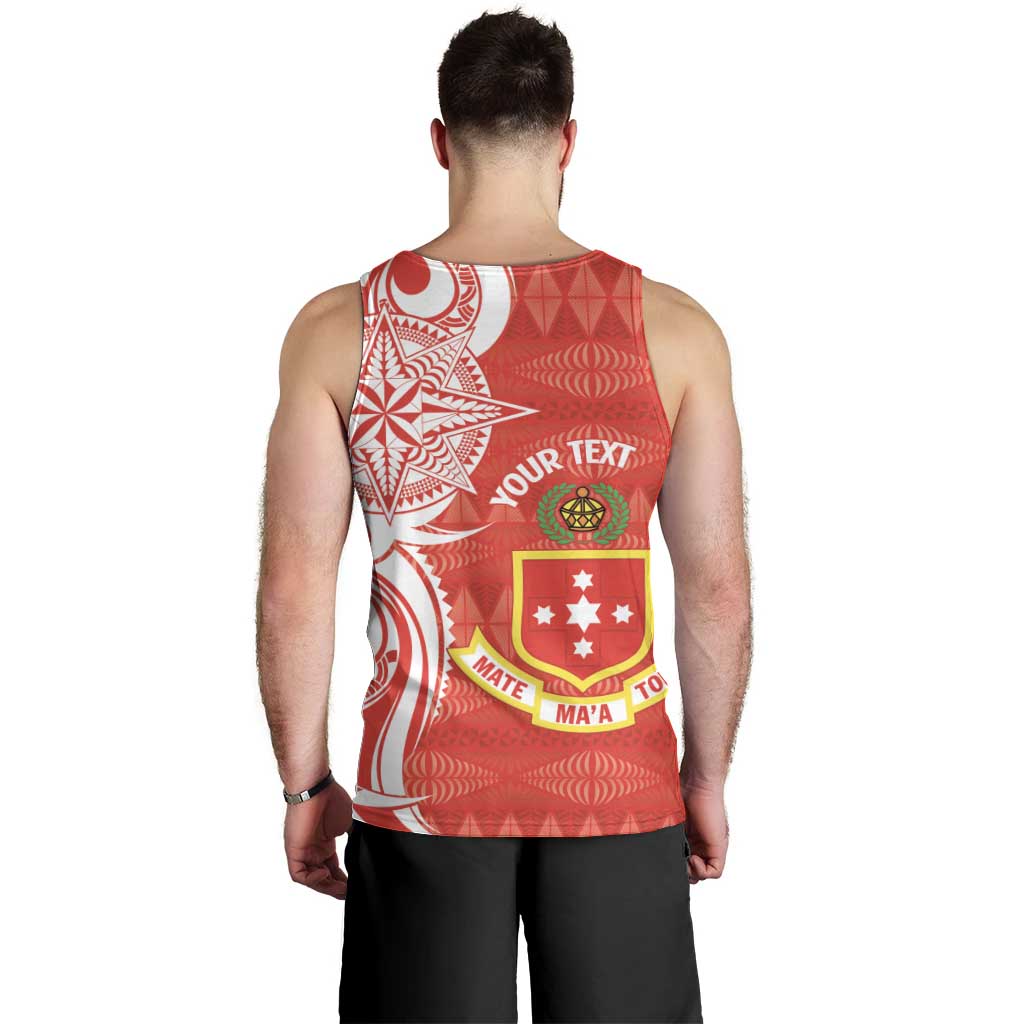 Personalised Kolisi Tonga Men Tank Top Mate Maa Tonga Ngatu Pattern - Polynesian Pride