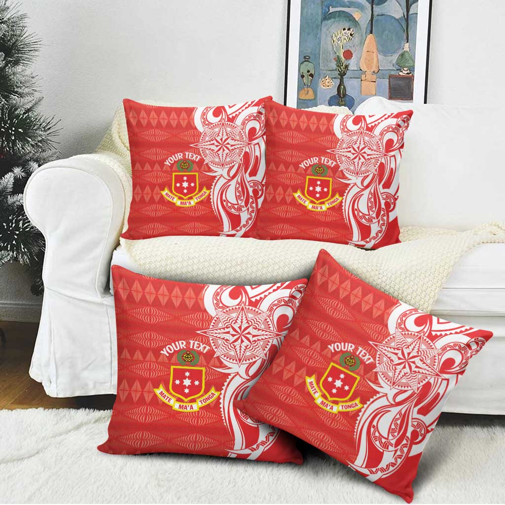 Personalised Kolisi Tonga Pillow Cover Mate Maa Tonga Ngatu Pattern - Polynesian Pride