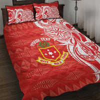 Personalised Kolisi Tonga Quilt Bed Set Mate Maa Tonga Ngatu Pattern LT14 Red - Polynesian Pride