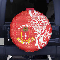 Personalised Kolisi Tonga Spare Tire Cover Mate Maa Tonga Ngatu Pattern LT14 No hole Red - Polynesian Pride