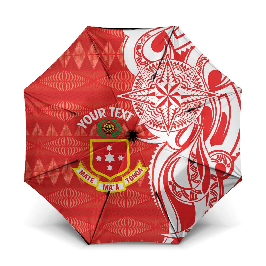 Personalised Kolisi Tonga Umbrella Mate Maa Tonga Ngatu Pattern - Polynesian Pride