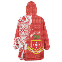 Personalised Kolisi Tonga Wearable Blanket Hoodie Mate Maa Tonga Ngatu Pattern - Polynesian Pride