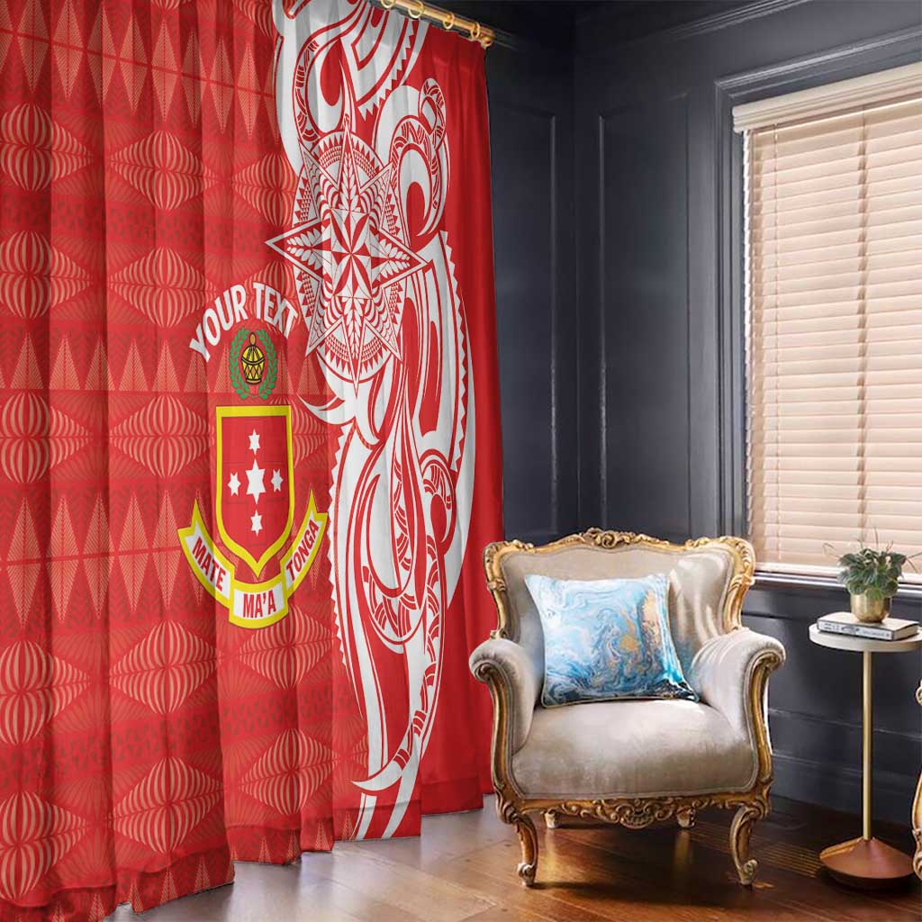 Personalised Kolisi Tonga Window Curtain Mate Maa Tonga Ngatu Pattern LT14 - Polynesian Pride