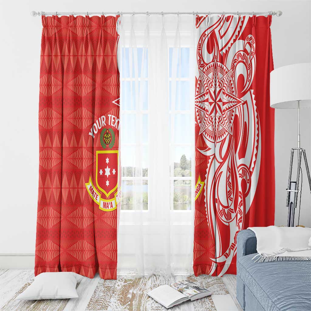 Personalised Kolisi Tonga Window Curtain Mate Maa Tonga Ngatu Pattern LT14 - Polynesian Pride