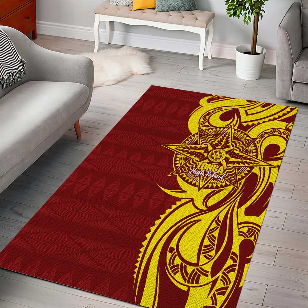 Personalised Tonga High School Area Rug THS Tongan Ngatu Pattern - Polynesian Pride