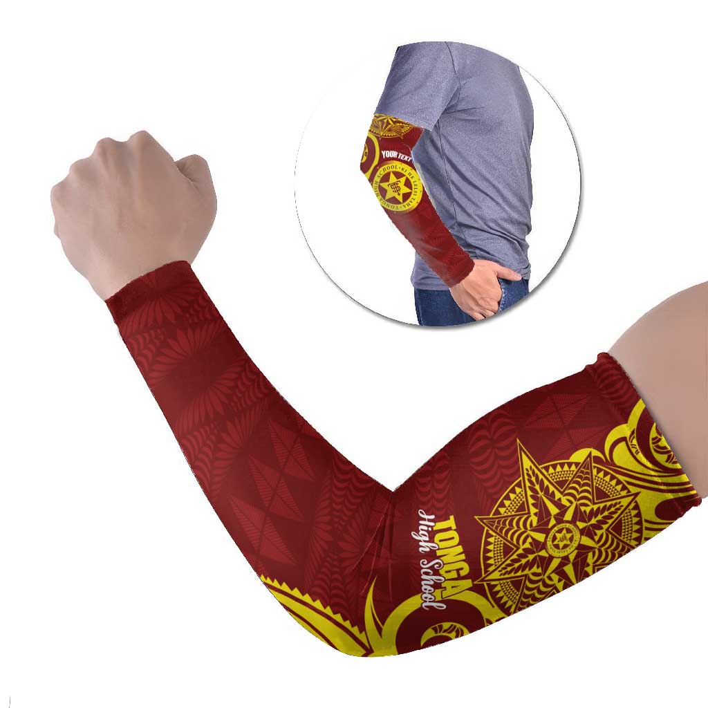 Personalised Tonga High School Arm Sleeves THS Tongan Ngatu Pattern - Polynesian Pride
