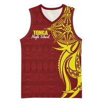 Personalised Tonga High School Basketball Jersey THS Tongan Ngatu Pattern - Polynesian Pride