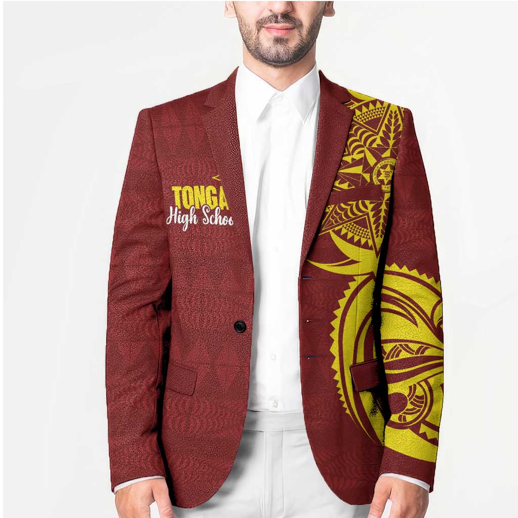 Personalised Tonga High School Blazer THS Tongan Ngatu Pattern - Polynesian Pride