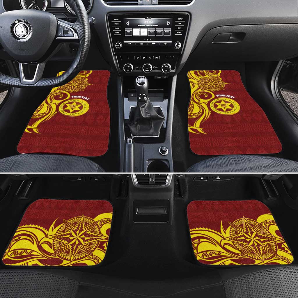 Personalised Tonga High School Car Mats THS Tongan Ngatu Pattern - Polynesian Pride