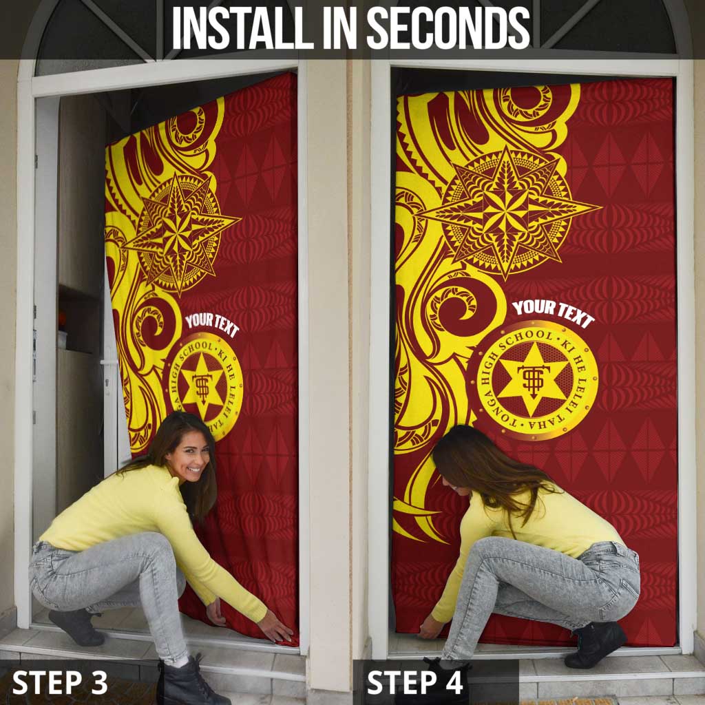 Personalised Tonga High School Door Cover THS Tongan Ngatu Pattern - Polynesian Pride