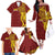 Personalised Tonga High School Family Matching Off The Shoulder Long Sleeve Dress and Hawaiian Shirt THS Tongan Ngatu Pattern - Polynesian Pride
