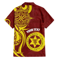 Personalised Tonga High School Family Matching Puletasi and Hawaiian Shirt THS Tongan Ngatu Pattern - Polynesian Pride