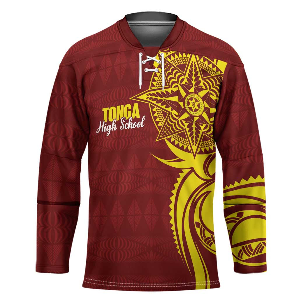 Personalised Tonga High School Hockey Jersey THS Tongan Ngatu Pattern - Polynesian Pride