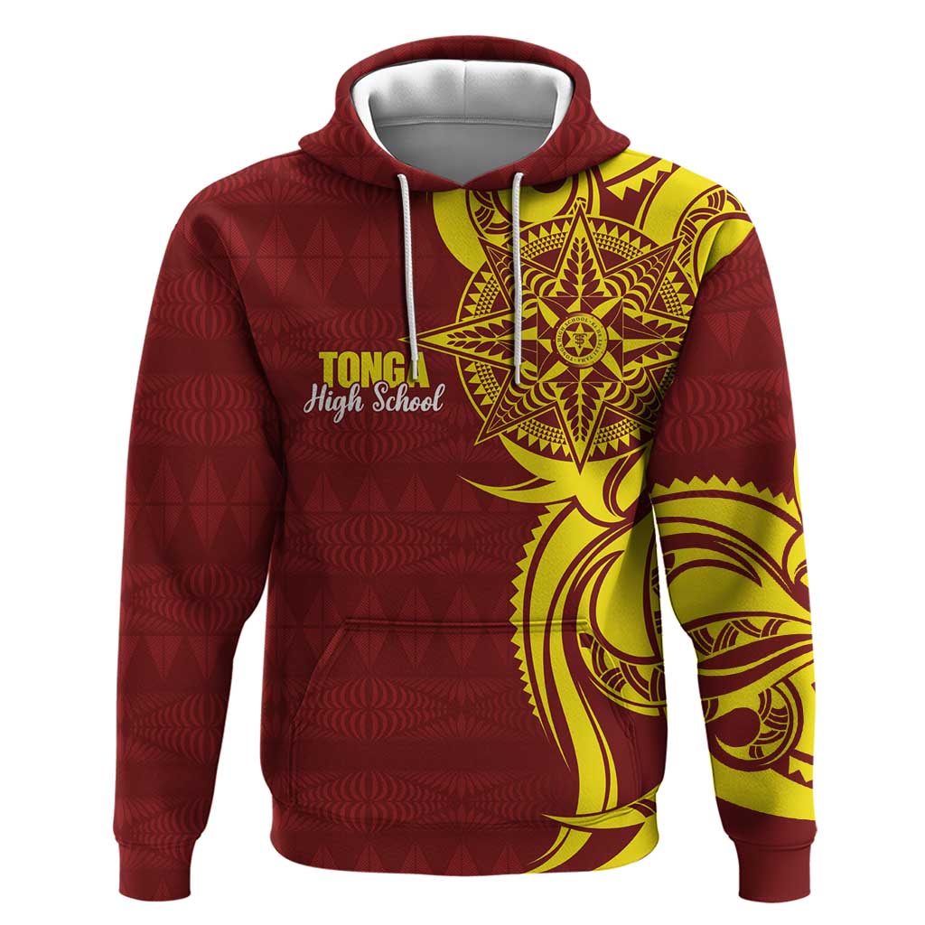 Personalised Tonga High School Hoodie THS Tongan Ngatu Pattern - Polynesian Pride