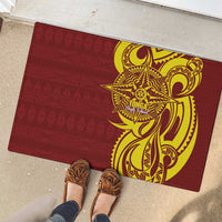 Personalised Tonga High School Rubber Doormat THS Tongan Ngatu Pattern - Polynesian Pride