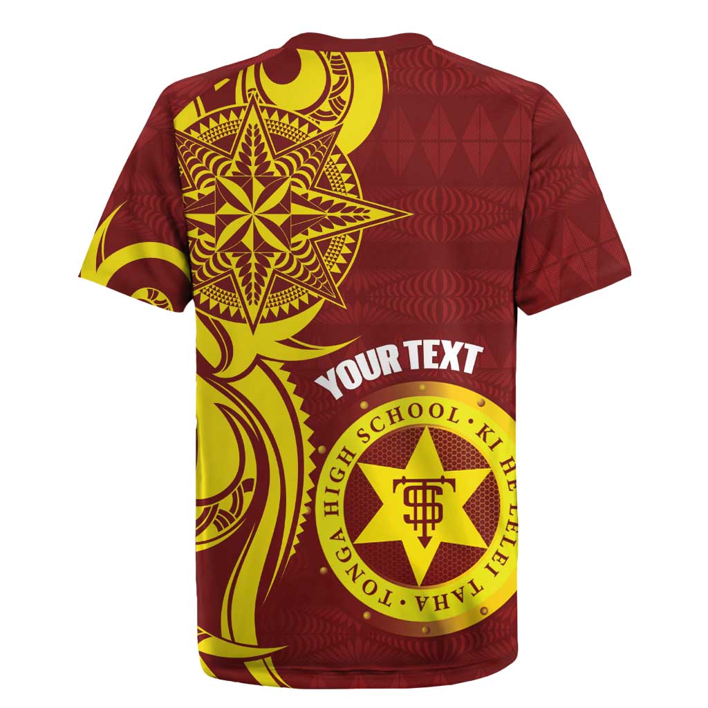 Personalised Tonga High School Rugby Jersey THS Tongan Ngatu Pattern - Polynesian Pride