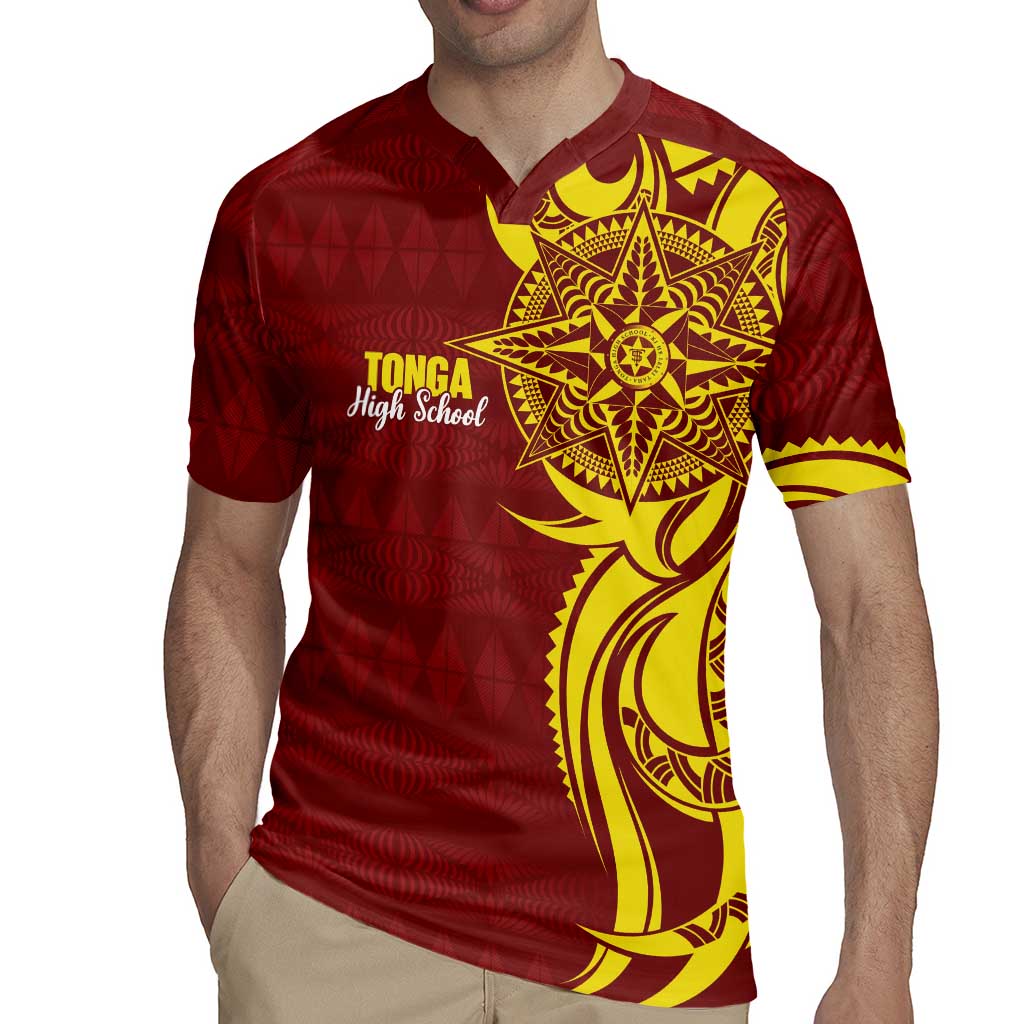 Personalised Tonga High School Rugby Jersey THS Tongan Ngatu Pattern - Polynesian Pride