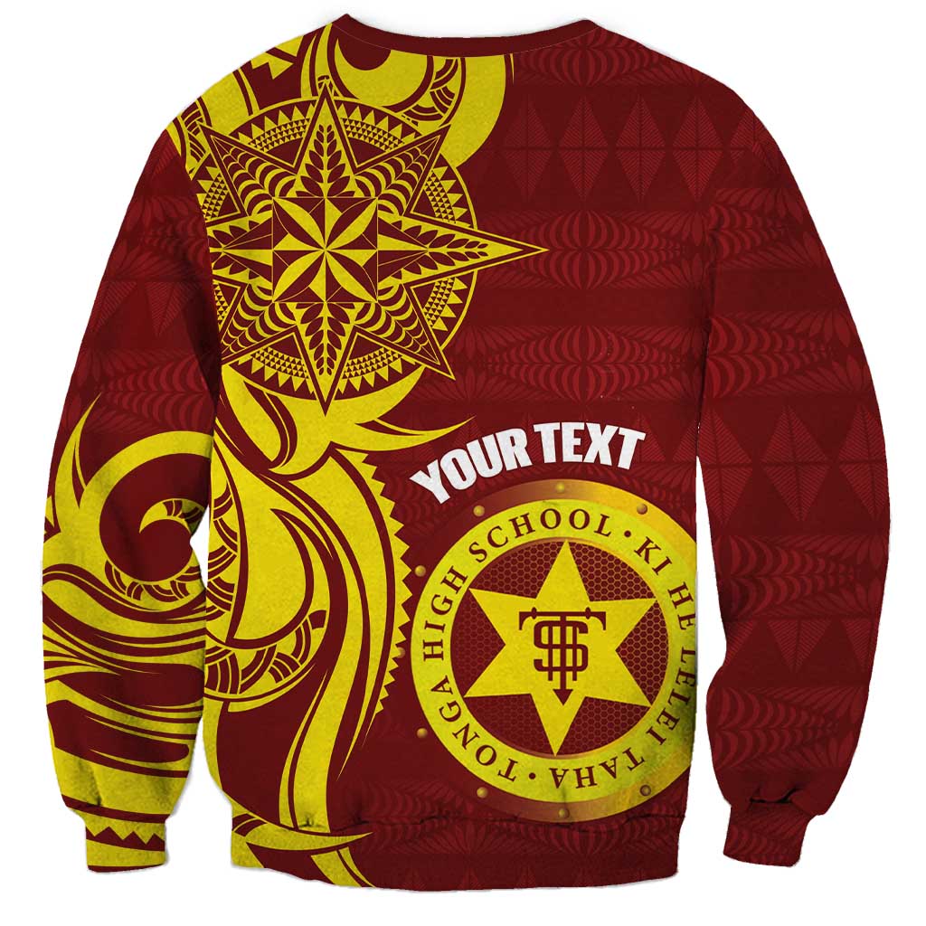 Personalised Tonga High School Sweatshirt THS Tongan Ngatu Pattern - Polynesian Pride