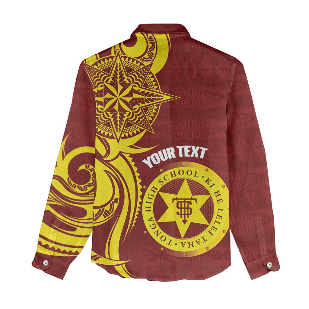 Personalised Tonga High School Women Casual Shirt THS Tongan Ngatu Pattern - Polynesian Pride