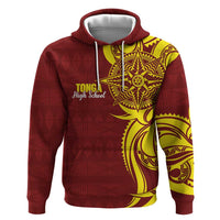 Personalised Tonga High School Zip Hoodie THS Tongan Ngatu Pattern - Polynesian Pride