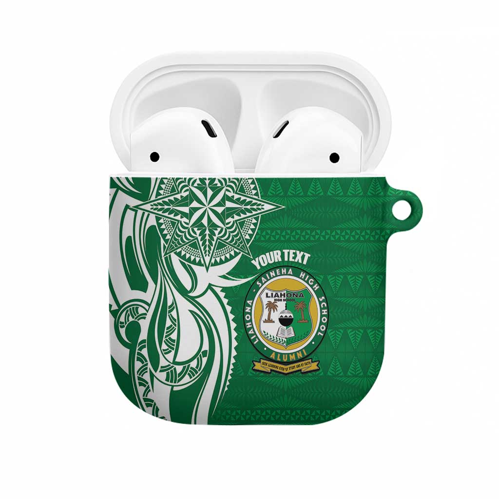 Personalised Liahona - Saineha High School AirPods Case Tongan Ngatu Pattern - Polynesian Pride