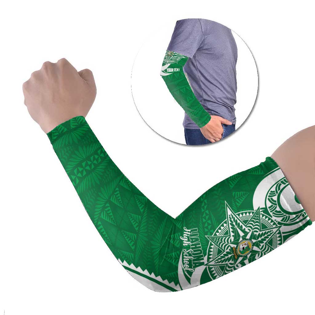 Personalised Liahona - Saineha High School Arm Sleeves Tongan Ngatu Pattern - Polynesian Pride