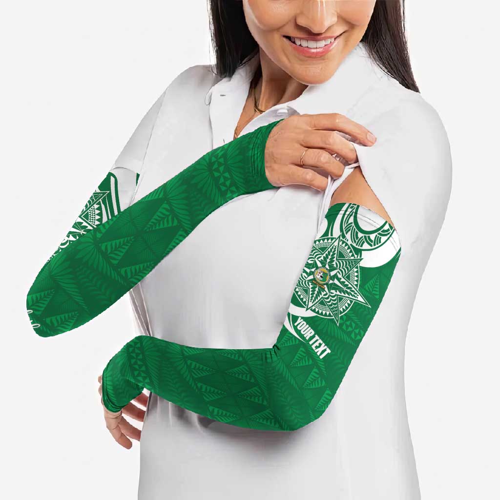 Personalised Liahona - Saineha High School Arm Sleeves Tongan Ngatu Pattern - Polynesian Pride