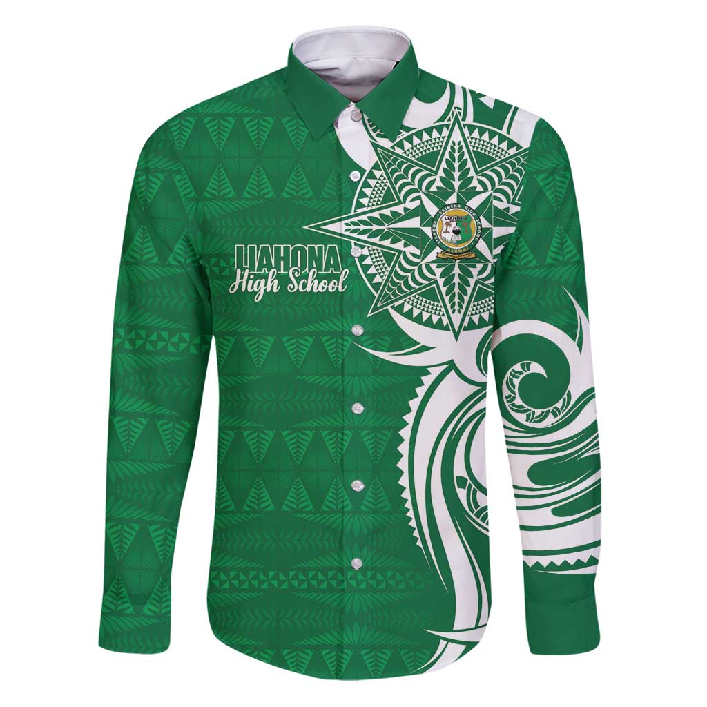 Personalised Liahona - Saineha High School Family Matching Puletasi and Hawaiian Shirt Tongan Ngatu Pattern - Polynesian Pride