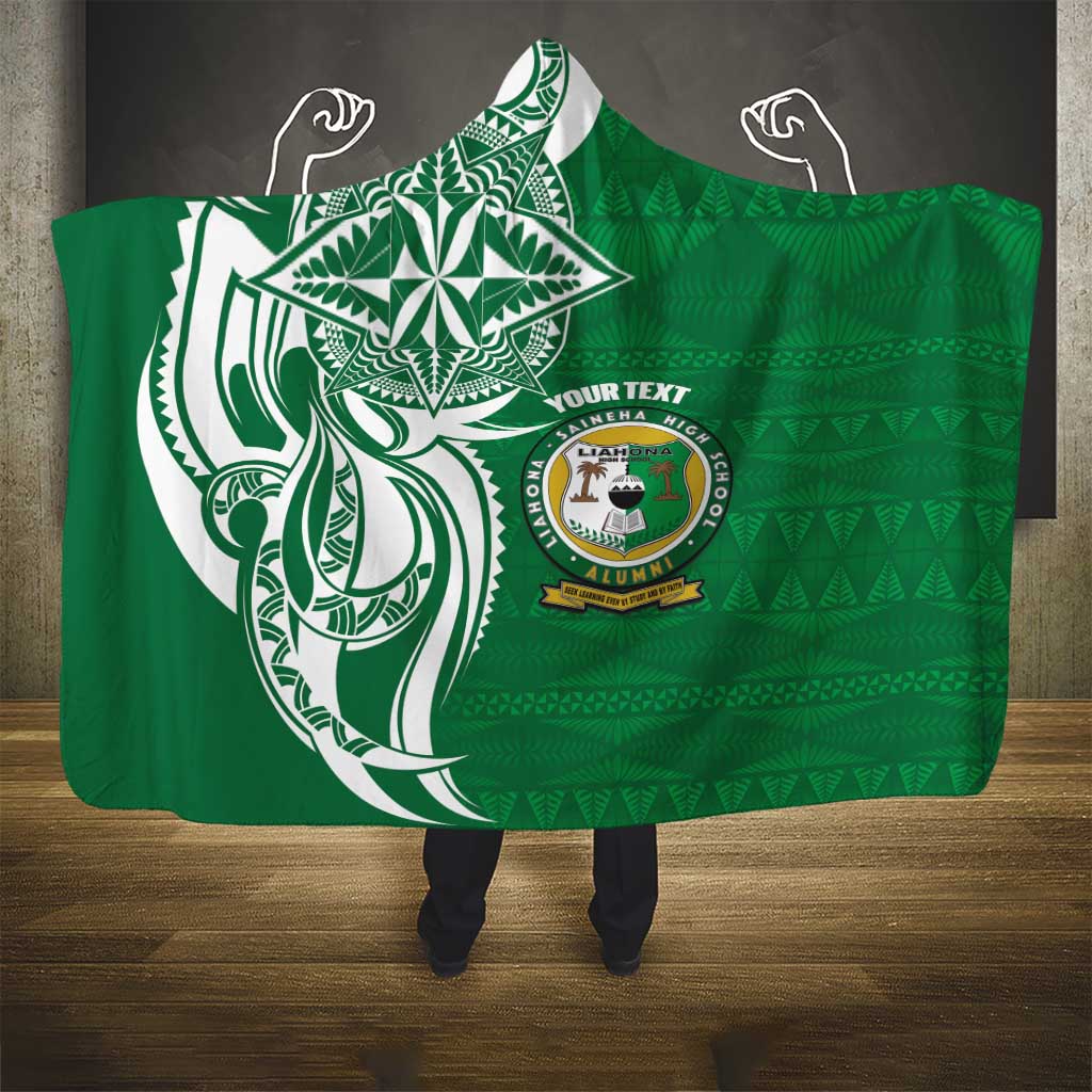 Personalised Liahona - Saineha High School Hooded Blanket Tongan Ngatu Pattern - Polynesian Pride