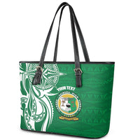Personalised Liahona - Saineha High School Leather Tote Bag Tongan Ngatu Pattern - Polynesian Pride