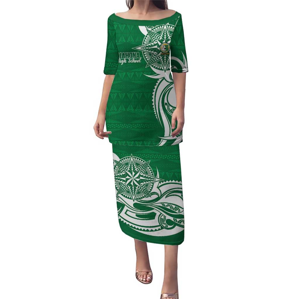 Personalised Liahona - Saineha High School Puletasi Tongan Ngatu Pattern - Polynesian Pride