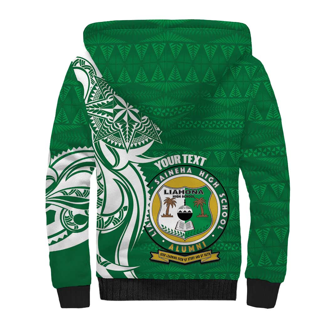 Personalised Liahona - Saineha High School Sherpa Hoodie Tongan Ngatu Pattern - Polynesian Pride