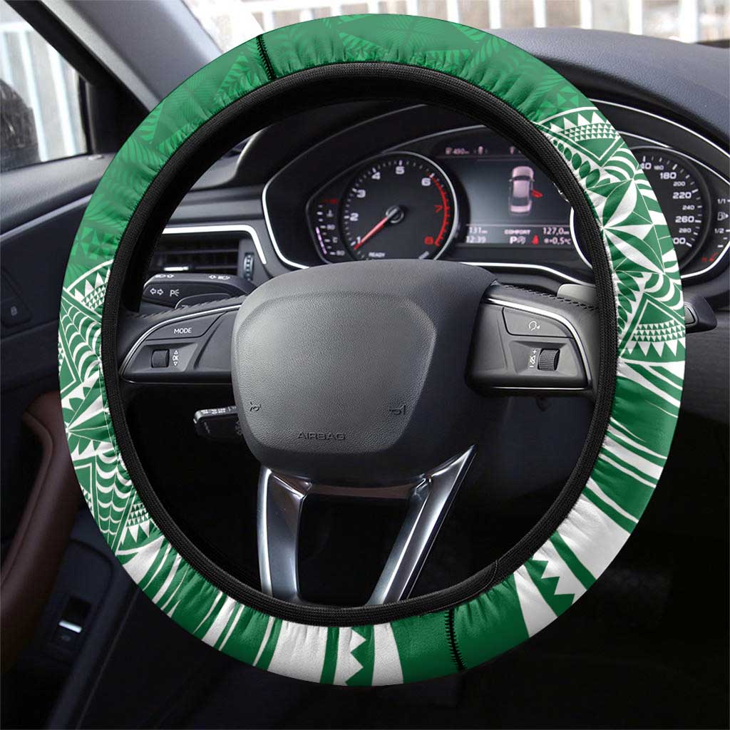 Liahona - Saineha High School Steering Wheel Cover Tongan Ngatu Pattern - Polynesian Pride