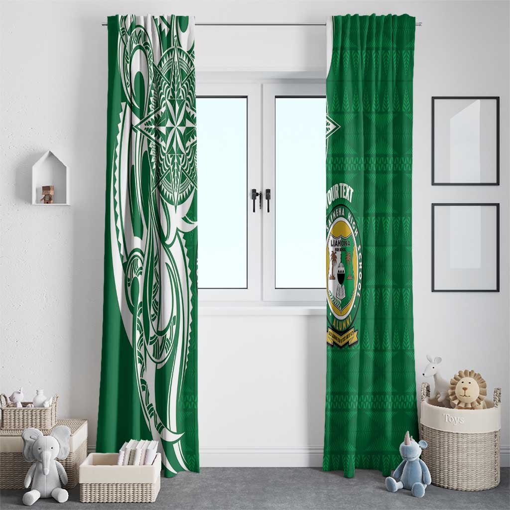 Personalised Liahona - Saineha High School Window Curtain Tongan Ngatu Pattern - Polynesian Pride