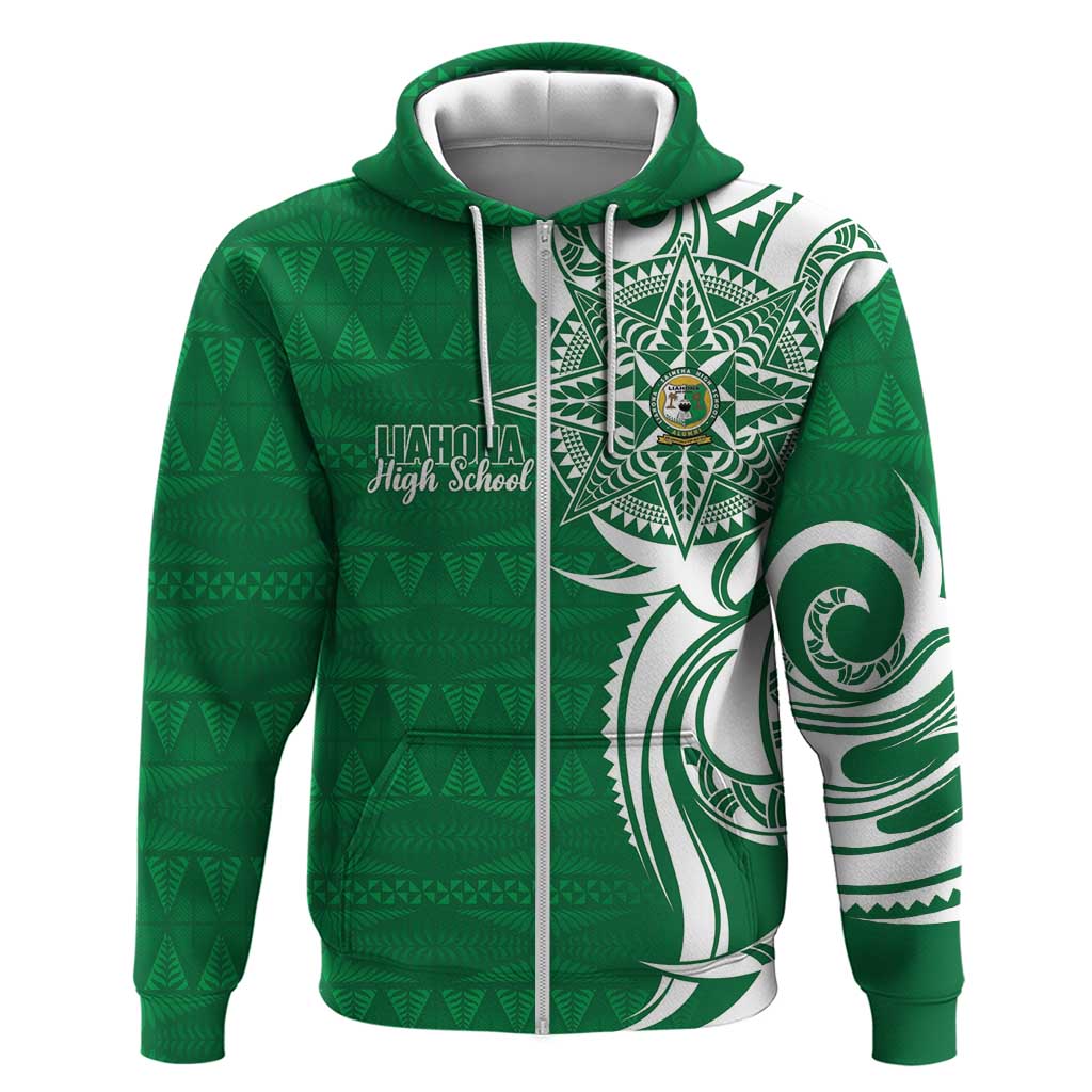 Personalised Liahona - Saineha High School Zip Hoodie Tongan Ngatu Pattern - Polynesian Pride
