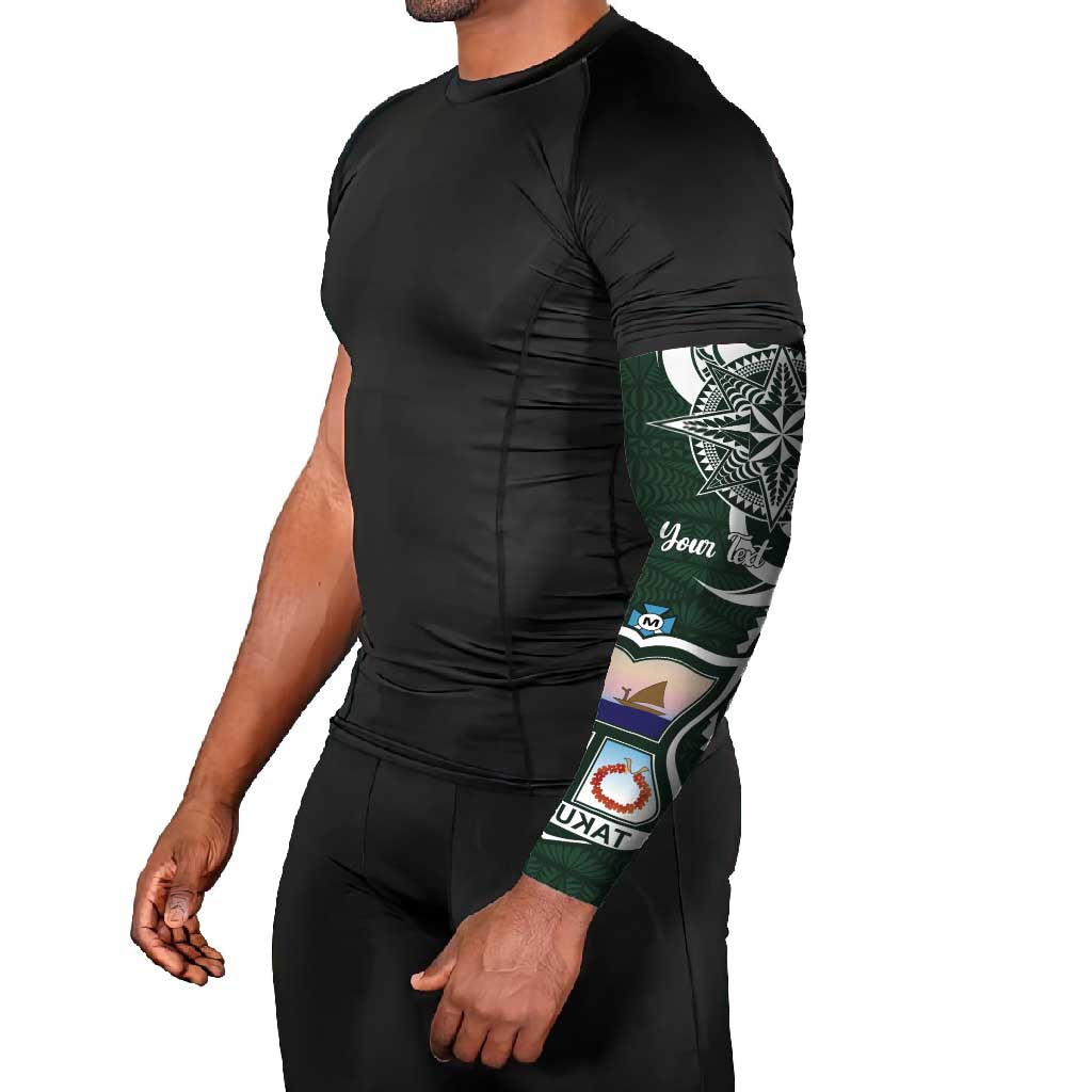Personalised Tonga Takuilau College Arm Sleeves Est 1975 Tongan Ngatu Pattern - Polynesian Pride