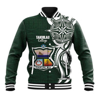 Personalised Tonga Takuilau College Baseball Jacket Est 1975 Tongan Ngatu Pattern - Polynesian Pride