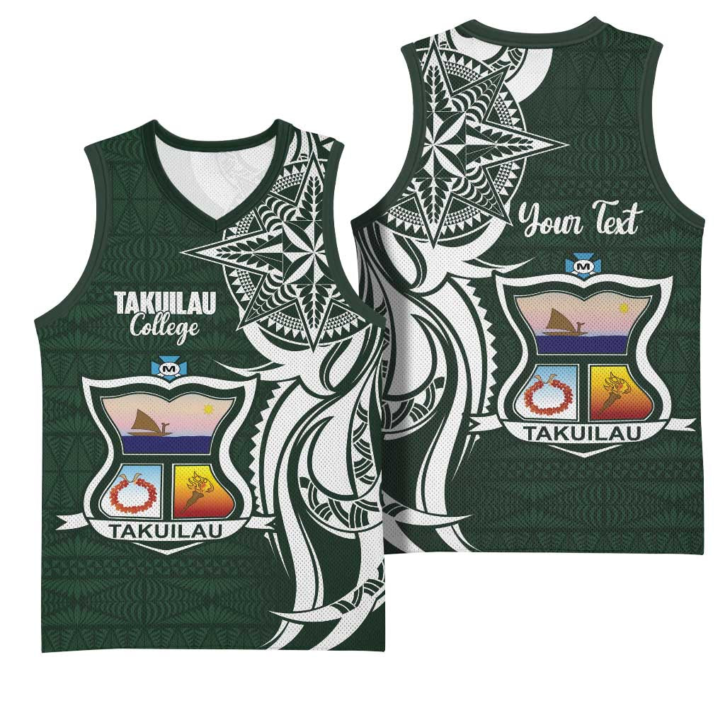 Personalised Tonga Takuilau College Basketball Jersey Est 1975 Tongan Ngatu Pattern - Polynesian Pride