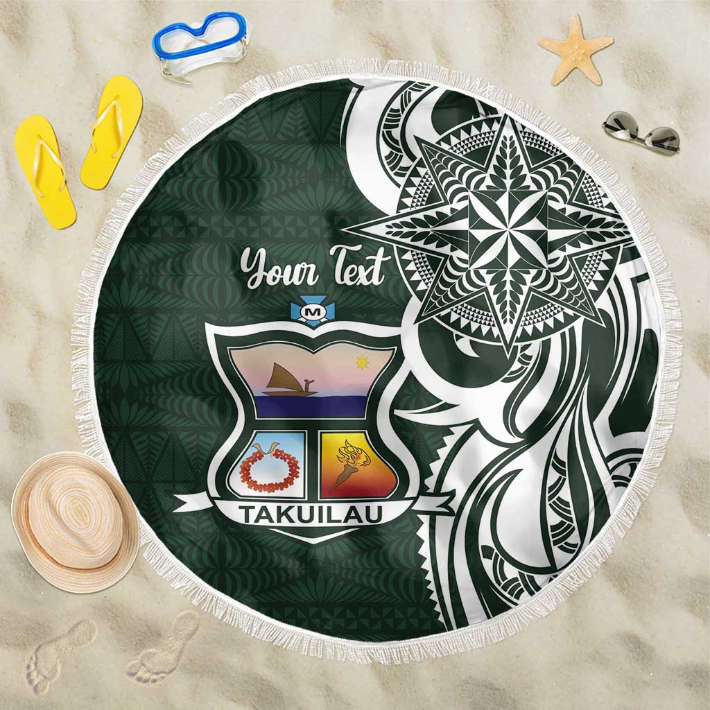 Personalised Tonga Takuilau College Beach Blanket Est 1975 Tongan Ngatu Pattern - Polynesian Pride