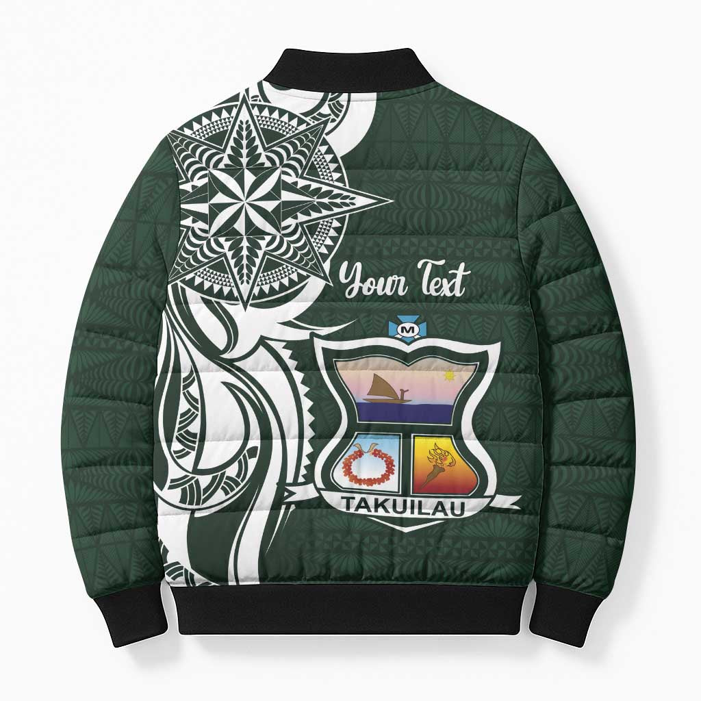 Personalised Tonga Takuilau College Bomber Puffer Jacket Est 1975 Tongan Ngatu Pattern - Polynesian Pride