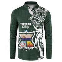 Personalised Tonga Takuilau College Button Sweatshirt Est 1975 Tongan Ngatu Pattern - Polynesian Pride