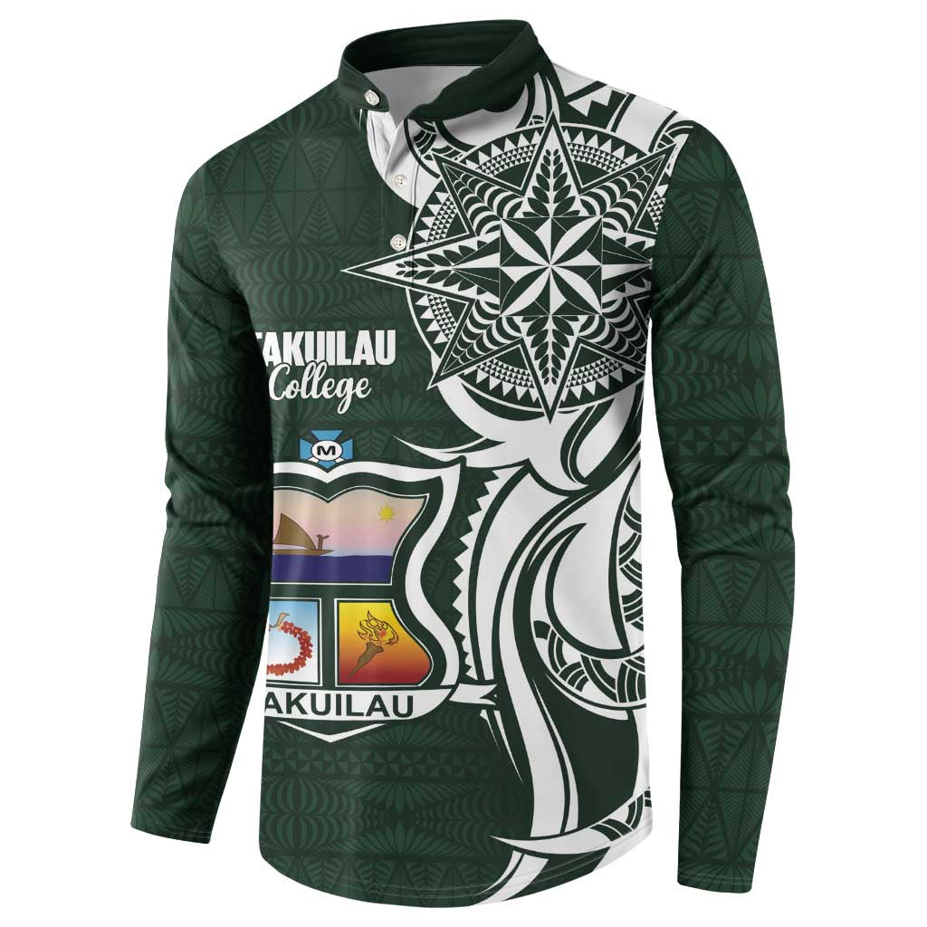 Personalised Tonga Takuilau College Button Sweatshirt Est 1975 Tongan Ngatu Pattern - Polynesian Pride