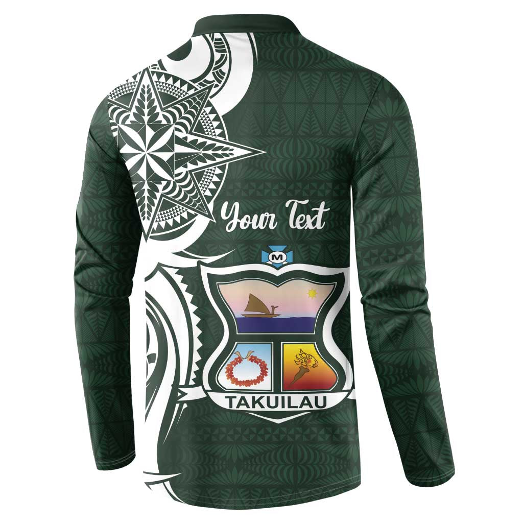 Personalised Tonga Takuilau College Button Sweatshirt Est 1975 Tongan Ngatu Pattern - Polynesian Pride