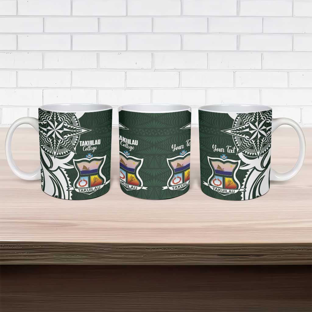 Personalised Tonga Takuilau College Ceramic Mug Est 1975 Tongan Ngatu Pattern - Polynesian Pride