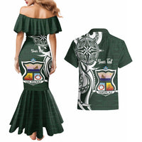 Personalised Tonga Takuilau College Couples Matching Mermaid Dress and Hawaiian Shirt Est 1975 Tongan Ngatu Pattern - Polynesian Pride