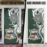 Personalised Tonga Takuilau College Door Cover Est 1975 Tongan Ngatu Pattern - Polynesian Pride