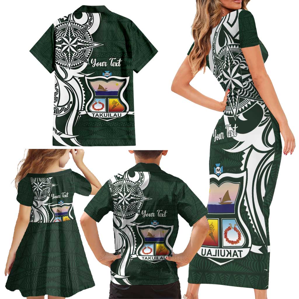 Personalised Tonga Takuilau College Family Matching Short Sleeve Bodycon Dress and Hawaiian Shirt Est 1975 Tongan Ngatu Pattern - Polynesian Pride