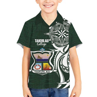 Personalised Tonga Takuilau College Family Matching Short Sleeve Bodycon Dress and Hawaiian Shirt Est 1975 Tongan Ngatu Pattern - Polynesian Pride